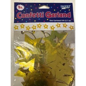 Paper Art Gold Star Confetti Garland 9 ft Party Decorating‎ Fun